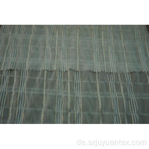 Polyester Chiffon Crinkle Gold Lurex Streifen Dobby Stoff